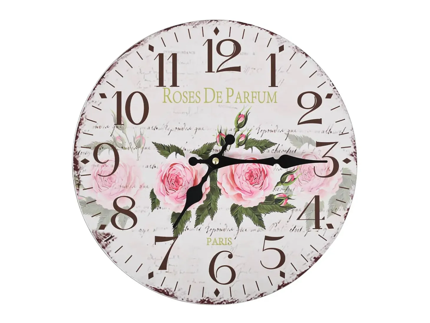 Reloj de pared vintage con flores 30 cm ES157678