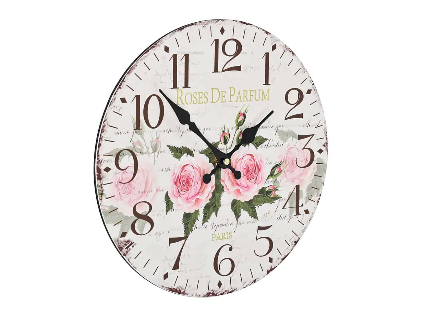 Reloj de pared vintage con flores 30 cm ES157678
