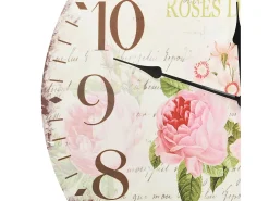 Reloj de pared vintage con flores 60 cm ES535526