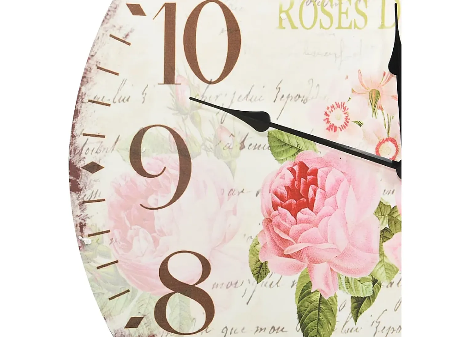 Reloj de pared vintage con flores 60 cm ES535526