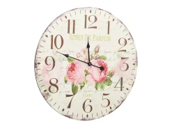 Reloj de pared vintage con flores 60 cm ES535526