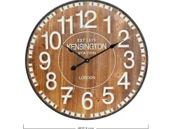 Reloj de Pared Vintage Madera Oscura Ø60cm Thinia Home