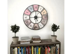 Reloj de pared vintage movimiento cuarzo 60 cm XXL ES635707