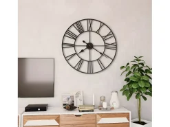 Reloj de pared vintage movimiento cuarzo metal 80 cm XXL ES400434
