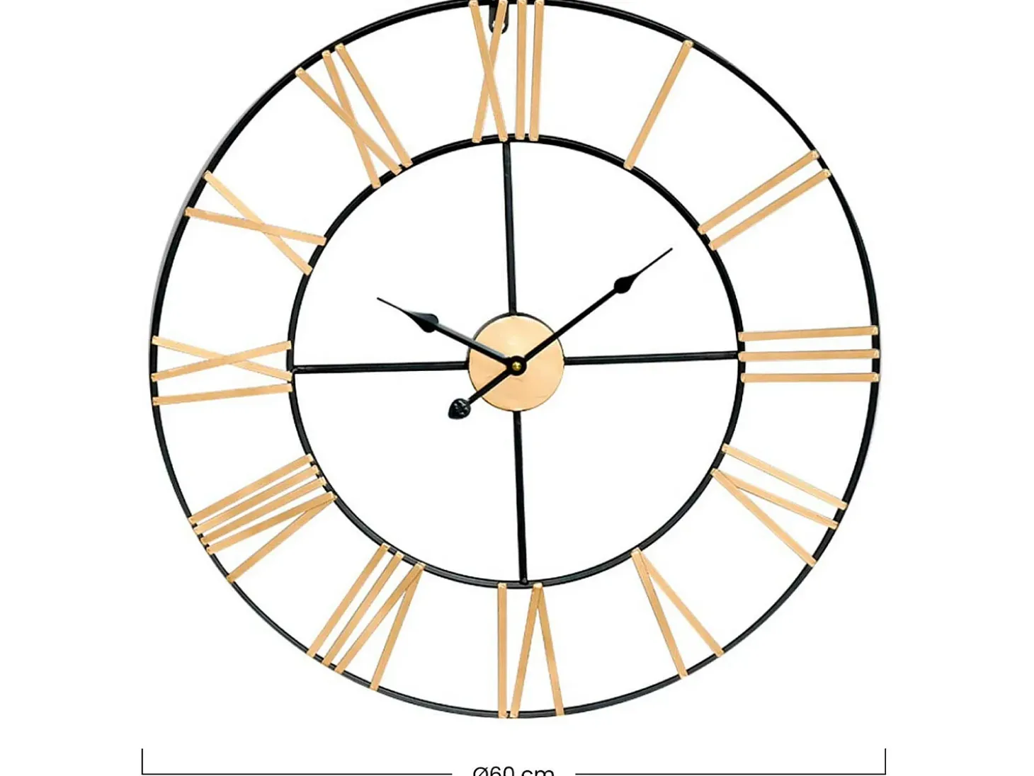 Reloj de Pared Vintage Negro/Bronce Ø60cm Thinia Home