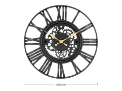 Reloj de Pared Vintage Troquelado Negro/Dorado Ø38 cm Thinia Home