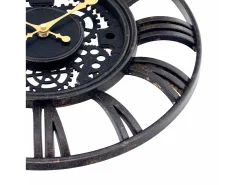 Reloj de Pared Vintage Troquelado Negro/Dorado Ø38 cm Thinia Home