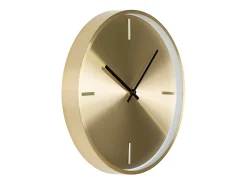 Reloj redondo de pared dorada en aluminio Ø 30 cm