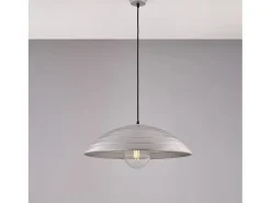 Remitente - Lámpara colgante negra Ø50 con acabado plata antigua y cable textil ajustable, 1 luz