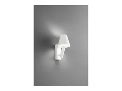Reverse - Aplique LED de pared para dormitorio de metal, 6 W, 3000 K, 480 lm, regulable, luz en el difusor - Perenz - Blanco