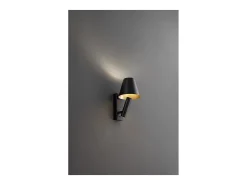 Reverse - Aplique LED de pared para dormitorio de metal, 6 W, 3000 K, 480 lm, regulable, luz en el difusor - Perenz - Marrón metalizado