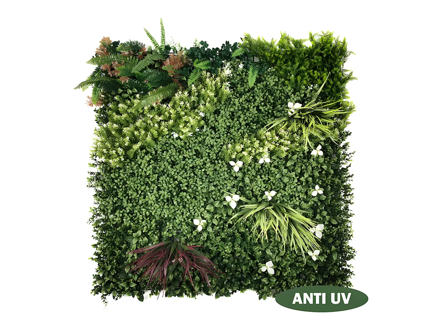 Revestimiento mural de vegetal sintético LAHTI - Pack de 1m² - Verde