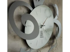 Robin - Reloj de pared moderno negro, Ø45 cm, silencioso, acero creativo, Fabricado en Italia