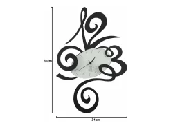 Robin - Reloj de pared moderno negro, Ø45 cm, silencioso, acero creativo, Fabricado en Italia