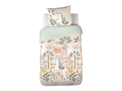 Ropa de cama de algodón reversible estampado unicornio/bailarina, 1