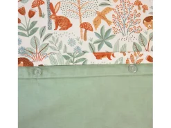 Ropa de cama de algodón reversible impreso otoño, 1 plaza verde