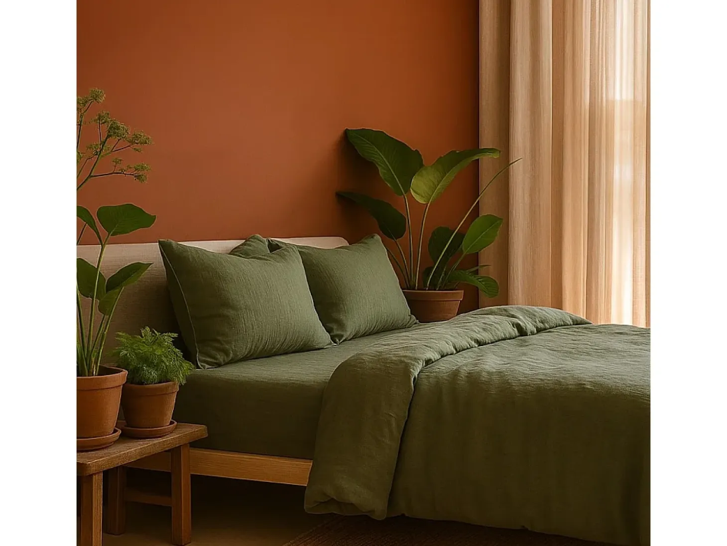 Ropa de cama de gasa de algodón caqui 240 x 260 cm