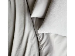 Ropa de cama de gasa de algodón gris claro, 2 plazas