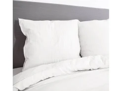 Ropa de cama de microfibra lavada color blanco, 2 plazas