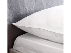 Ropa de cama de microfibra lavada color blanco, 2 plazas
