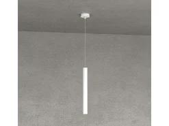 Round Tube Sospensione 1 Luce Bianco Cavo Cm.250 Con Base