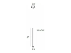 Round Tube Sospensione 1 Luce Bianco Cavo Cm.250 Con Base