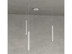 Round Tube Sospensione 3 Luci Grigio Cavo Cm.250 Con Base