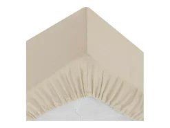 Sabana bajera algodón beige 90x190cm