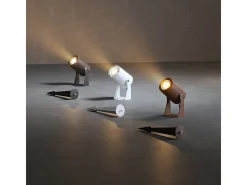 Sair - Foco LED redondo de 10 W IP65 Corten 2200K - Luz de jardín para plantas o setos h36cm - Beneito faure