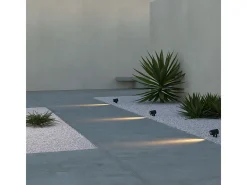 Sair XL - Foco LED redondo de 20 W IP65 Corten 3000K - Luz de jardín para plantas o setos h38cm - Beneito faure