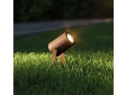 Sair XL - Foco LED redondo de 20 W IP65 Corten 2200K - Luz de jardín para plantas o setos h38cm - Beneito faure