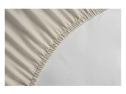 Sábana Ajustable 100% Algodón 160 x 200 + Bajera 25 cm Beige Claro