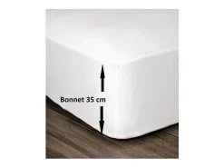 Sábana Bajera 100% Algodón 160 x 200 cm - Capó 35 cm - Blanco