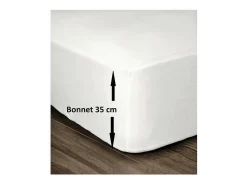 Sábana Bajera 100% Algodón 140 x 190 cm - Capó 35 cm - Blanco