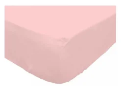 Sábana bajera de percal de algodón 90x190 cm CAMILLE rosa, por Songe de Camille
