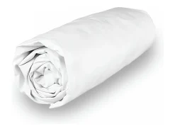Sábana bajera de polialgodón 90x190 cm PERCALE blanco, por Soleil d'ocre