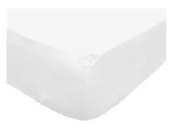 Sábana bajera de polialgodón 200x200 cm PERCALE blanco, por Soleil d'ocre