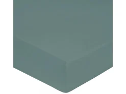 Sábana bajera satén de algodón celadón