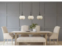 Searchlight 3 ljus barhnge med frostat ribbad glas