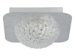 Searchlight 1 Ljus Fyrkantig Led Taklampa - Silver Blad Med Klar Akryl