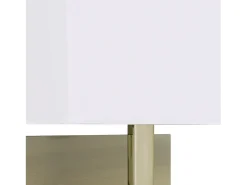 Searchlight 1 ljus inomhusvgglampa antik mssing med vit rektangulr skrm, E27