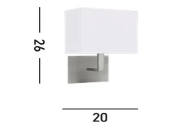 Searchlight 1 ljus inomhusvgglampa satin silver med vit skrm, E27
