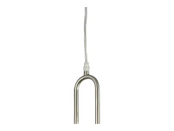 Searchlight 1 ljus ribbad glashnge, klart glas, satinnickel
