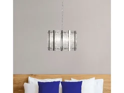 Searchlight ALEXANDRA 5 ljus satin silver takhnge med Aquatex glas, metallstnger