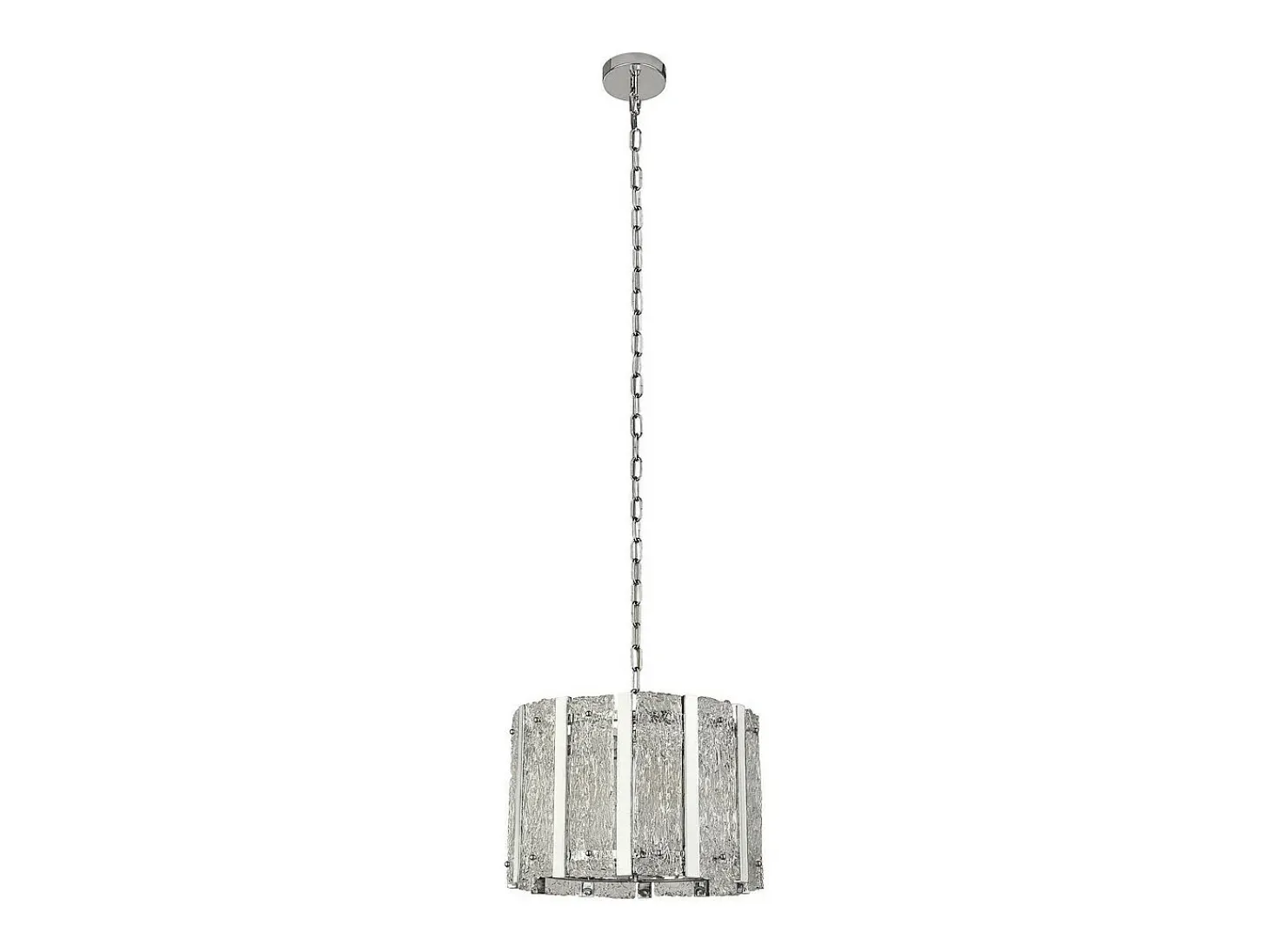Searchlight ALEXANDRA 5 ljus satin silver takhnge med Aquatex glas, metallstnger