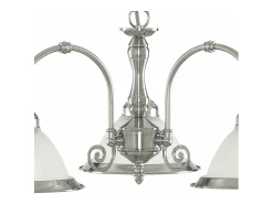 Searchlight American Diner 3 Ljus Multi Arm Multi Arm Takhnge Satin Silver, Acid Ribbed Glass, E27