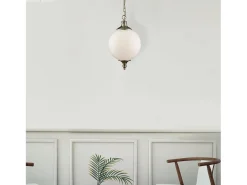 Searchlight Avalon 1 Light Globe Takhnge Antik Mssing, Opalglas, E27