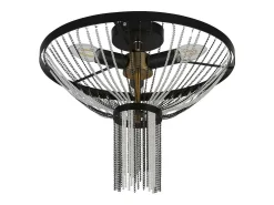 Searchlight Baguette3 ljus taklampa, svart, satin mässing