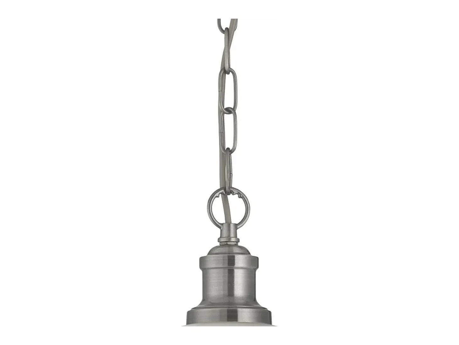 Searchlight Bistro 1 ljuskupol takhnge satin silver, surt glas, E27
