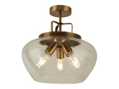 Searchlight Boule 3 Ljus Semi Flush Brons, Glas, E27